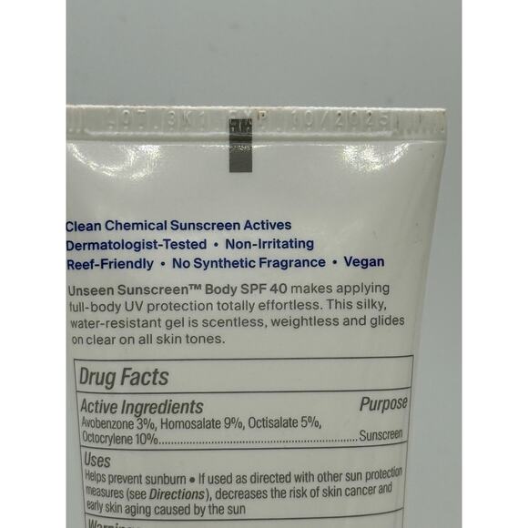 Supergoop Unseen Sunscreen Body SPF 40 Water & Sweat Resistant 3.4 fl oz/100ml - Picture 5 of 5